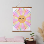 Happy Sun Rainbow Sunshine Wandteppich Mit Holzrahmen (Schlafzimmer)