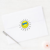 Happy Sun Runder Aufkleber (Umschlag)