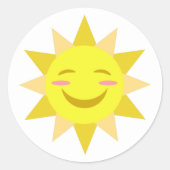 Happy Sun Runder Aufkleber (Vorderseite)