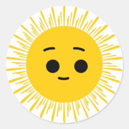 Happy Sun Weather Tracker-Aufkleber Runder Aufkleber