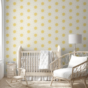 Happy Sun Yellow Watercolor Tapete