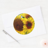 Happy Sunblumen Runder Aufkleber (Umschlag)