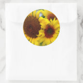 Happy Sunblumen Runder Aufkleber (Tasche)