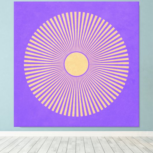 Happy Sunburst Stretched Canvas Print Leinwanddruck (Insitu (Holzboden))