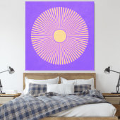 Happy Sunburst Stretched Canvas Print Leinwanddruck (Insitu (Schlafzimmer))