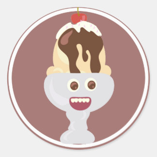 Happy Sundae Runder Aufkleber