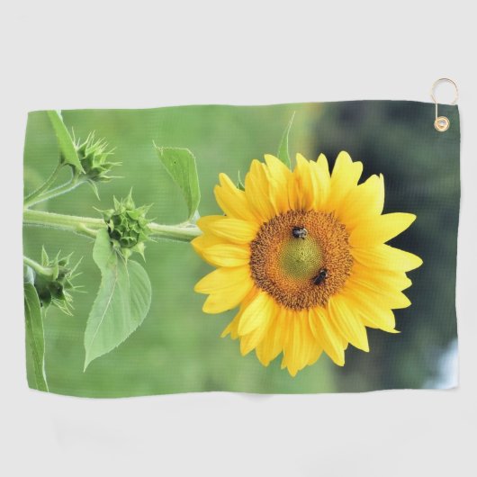 Happy Sunflower Golf Handtuch (Horizontal)