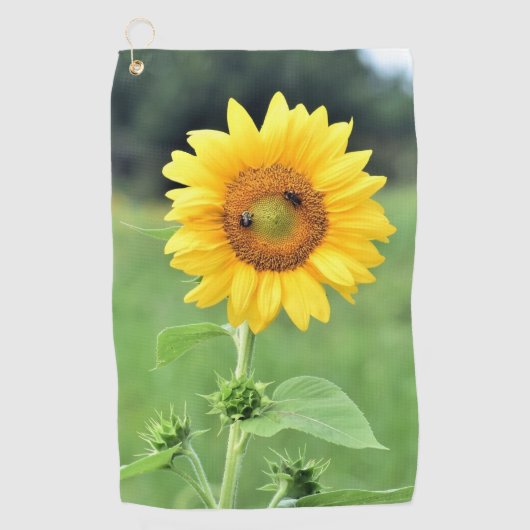 Happy Sunflower Golf Handtuch (Vorderseite)
