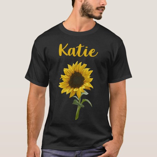 Happy Sunflower - Katie Name T-Shirt (Vorderseite)