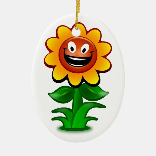 HAPPY SUNFLOWER KERAMIK ORNAMENT (Vorne)