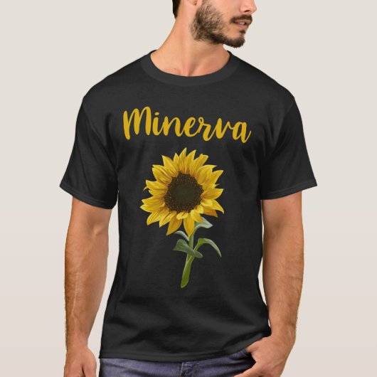 Happy Sunflower - Name Minerva T-Shirt (Vorderseite)
