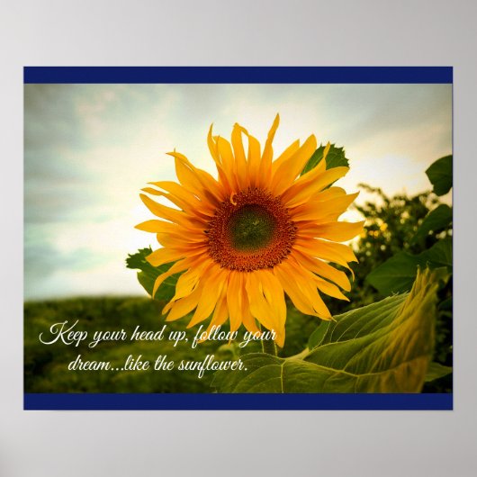 Happy Sunflower Personalisiert Poster (Vorne)