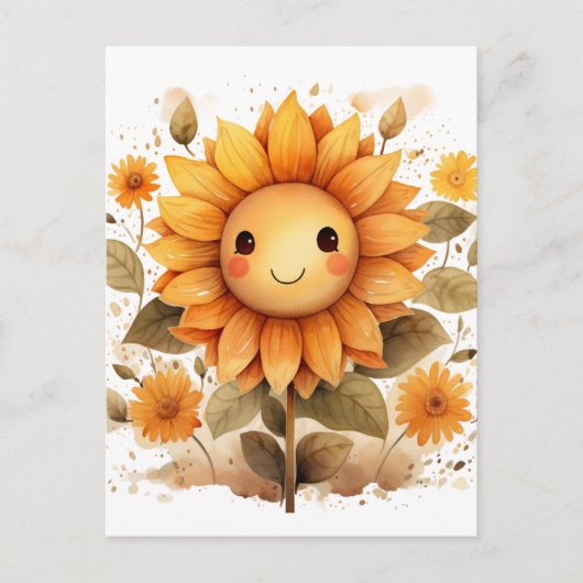 Happy Sunflower Postkarte (Vorderseite)