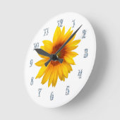 Happy Sunflower Runde Wanduhr (Winkel)