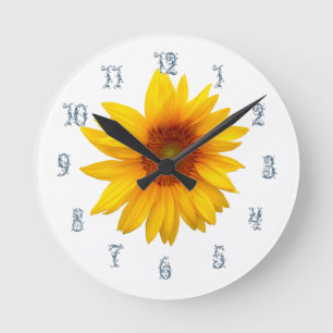 Happy Sunflower Runde Wanduhr