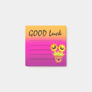 Happy Sunflower Viel Glück Motivation Post-it Klebezettel