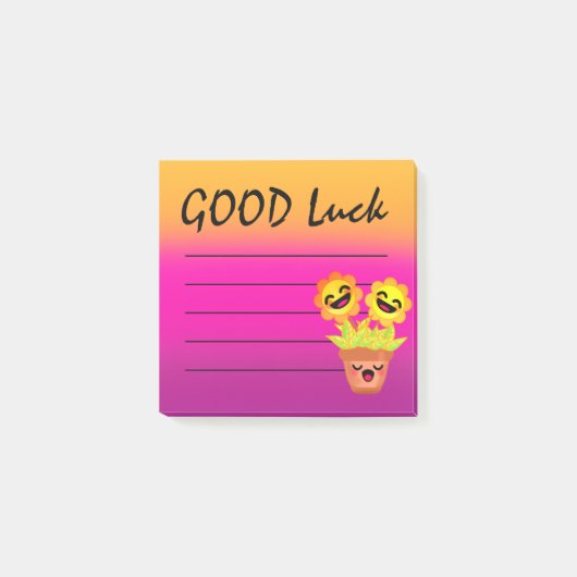 Happy Sunflower Viel Glück Motivation Post-it Klebezettel (Vorderseite)