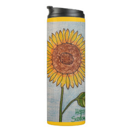 Happy Sunflower Yellow Orange Thermosbecher
