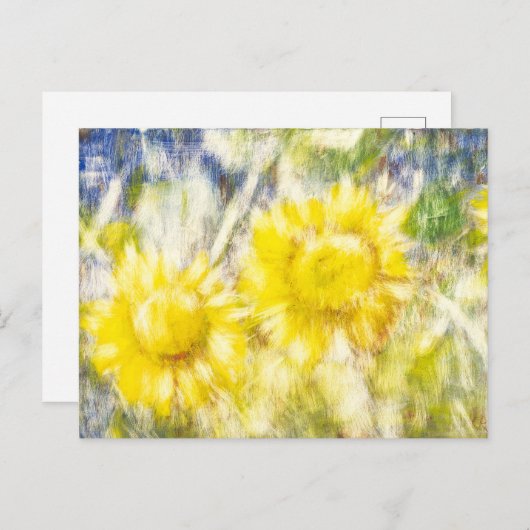 Happy Sunflowers Postcard Postkarte (Vorne/Hinten)