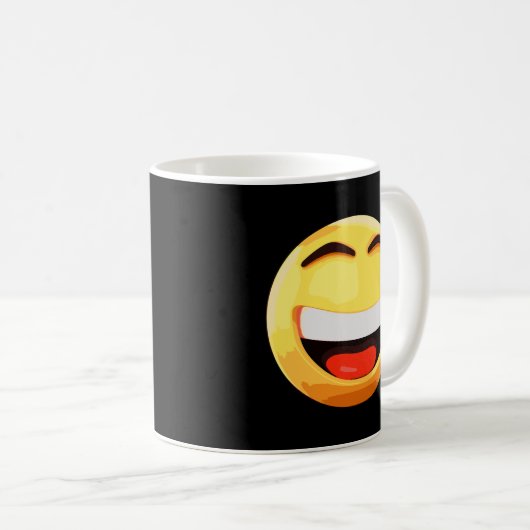 Happy Sunglasses Emoji Smile Lagh Emoticon Amazin Kaffeetasse (VorderseiteRechts)