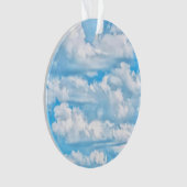Happy Sunny Clouds Blauer Hintergrund Ornament (Vorderseite)