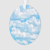 Happy Sunny Clouds Blauer Hintergrund Ornament (Vorderseite)