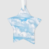 Happy Sunny Clouds Blauer Hintergrund Ornament (Vorderseite)