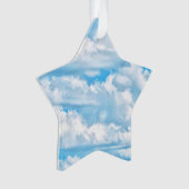 Happy Sunny Clouds Blauer Hintergrund Ornament (Vorderseite)