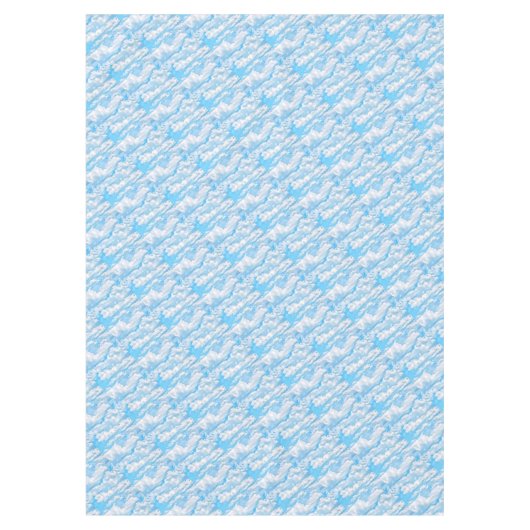 Happy Sunny Clouds Blauer Hintergrund Tischdecke (Vorderseite)