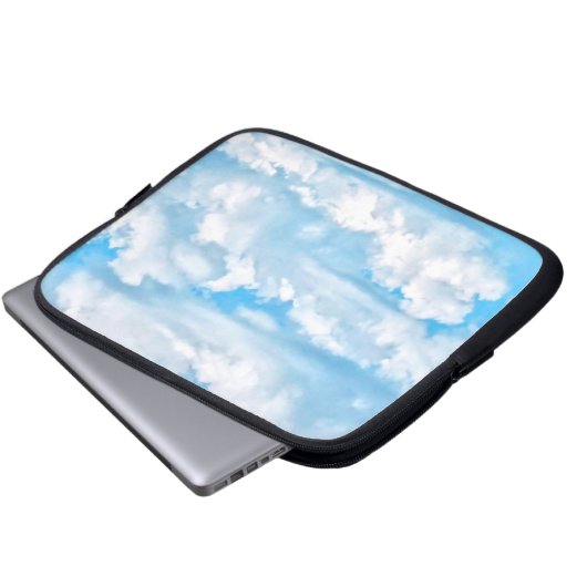 Happy Sunny Clouds Hintergrund Laptopschutzhülle (Vorne Knopf)