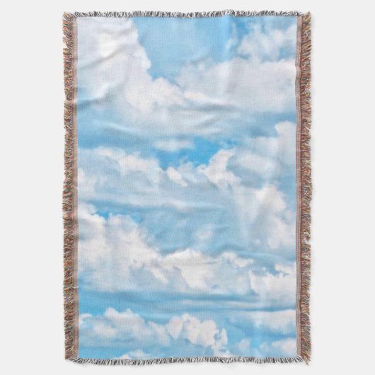 Happy Sunny Clouds Light Blue Sky Hintergrund Decke (Vorderseite Vertikal)