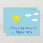Happy Sunny Day Niedlich Lächeln Sun Print Postkarte (Vorne/Hinten)
