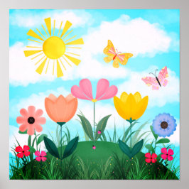 Happy Sunny Garden Poster