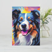 Happy Sunny Puppy Watercolor Ankündigung (Stehend Vorderseite)