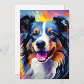 Happy Sunny Puppy Watercolor Ankündigung (Vorne/Hinten)