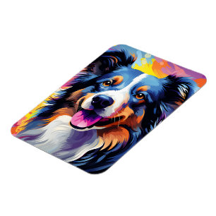 Happy Sunny Puppy Watercolor Magnet