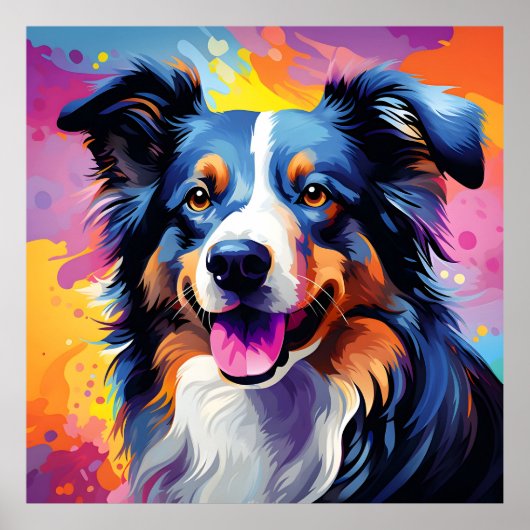 Happy Sunny Puppy Watercolor Poster (Vorne)