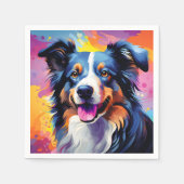 Happy Sunny Puppy Watercolor Serviette (Vorderseite)