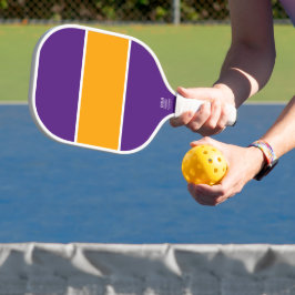 Happy Sunny Wide Yellow Strip Lila Hintergrund Pickleball Schläger