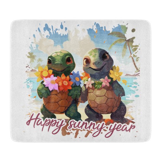 Happy sunny year too schneidebrett (Vorderseite)