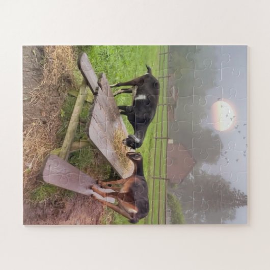 Happy Sunset Goats Puzzle (Horizontal)