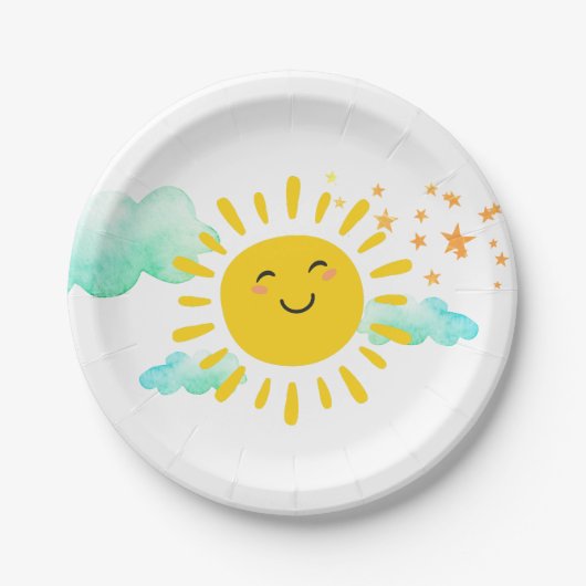 Happy Sunshine Birthday Party Pappteller (Vorderseite)