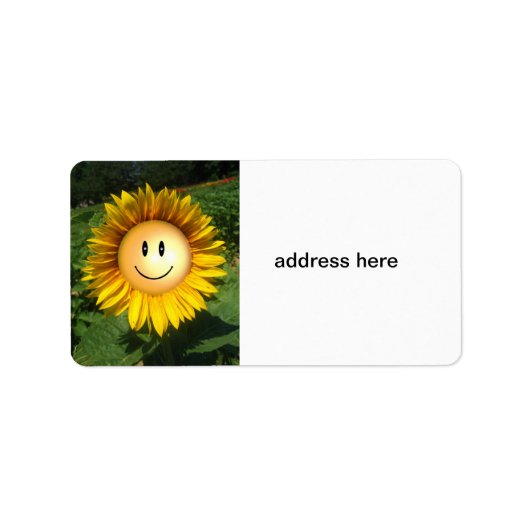 Happy Sunshine Blume Adressaufkleber (Vorne)