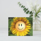 Happy Sunshine Blume Postkarte (Stehend Vorderseite)
