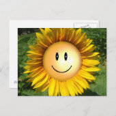 Happy Sunshine Blume Postkarte (Vorne/Hinten)