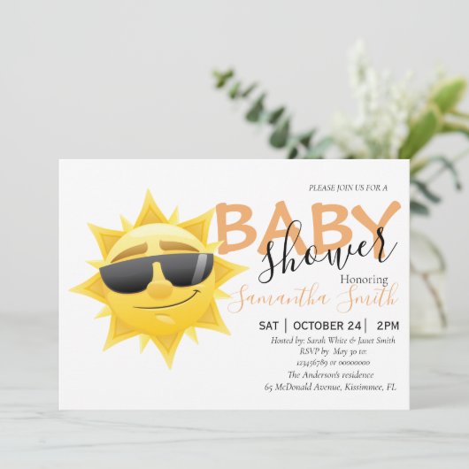 Happy Sunshine Boho Einladung (Stehend Vorderseite)