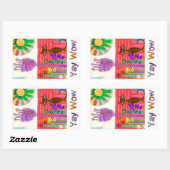 Happy Sunshine Cat Flower Garden Rechteckiger Aufkleber (Blatt)