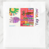 Happy Sunshine Cat Flower Garden Rechteckiger Aufkleber (Tasche)