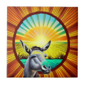 Happy Sunshine Donkey Fliese (Vorderseite)