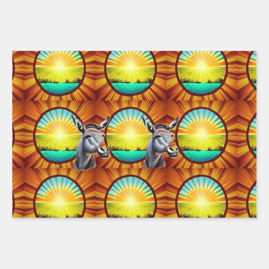 Happy Sunshine Donkey Geschenkpapier Set (Vorderseite)